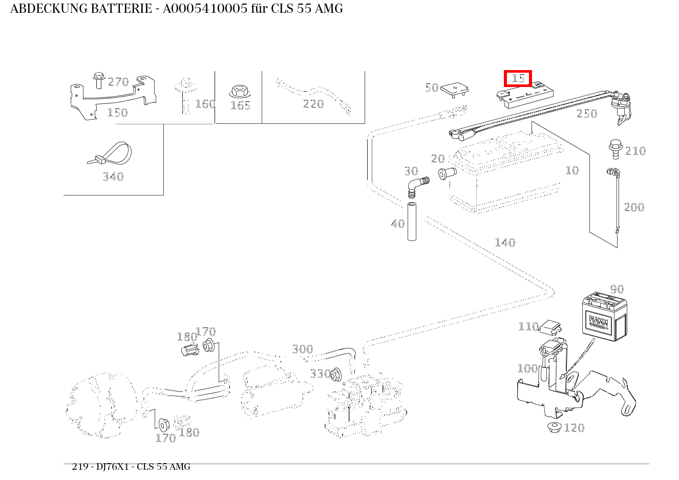 Abdeckung BATTERIE CLS 55 AMG 219