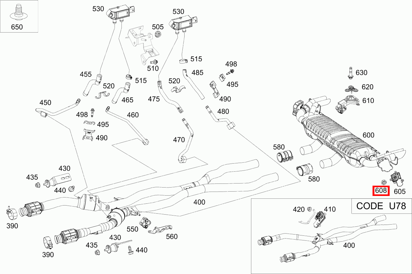 Mutter Befestigung Aktuator hinten links; M5 Mercedes-AMG GLS 63 4MATIC+ 167