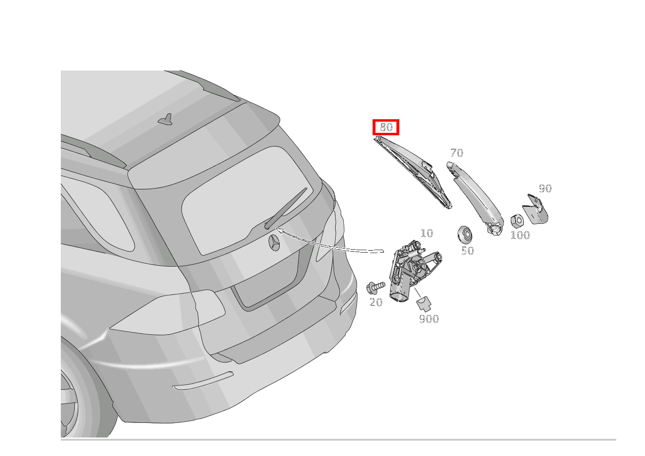 Wischerblatt HECKWISCHER ML500 4M BE 166 Wischerblatt HECKWISCHER ML500 4M BE 166
