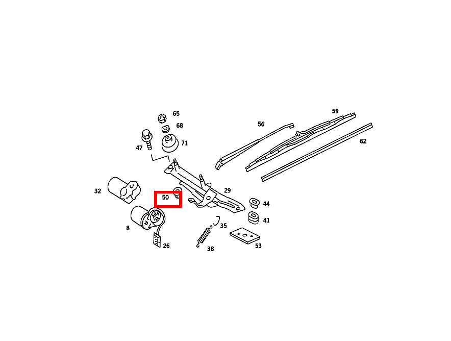 Mutter WISCHERMOTOR AN MITTELSTUECK INNEN UNTER WINDSCHUTZ; M6 420 SEC COUPE mit Automatic 126