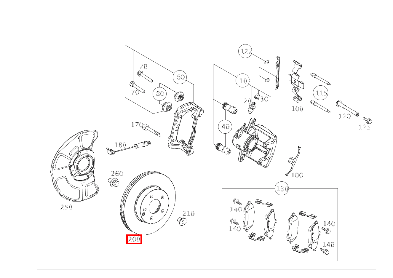 Bremsscheibe belüftet Vorne Rechts E200T 212