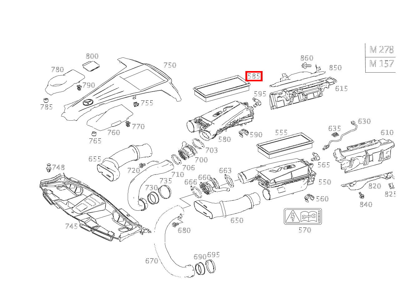 Luftfiltereinsatz RECHTS Mercedes-AMG E 63 S 4MATIC T-Modell 212 Luftfiltereinsatz RECHTS Mercedes-AMG E 63 S 4MATIC T-Modell 212
