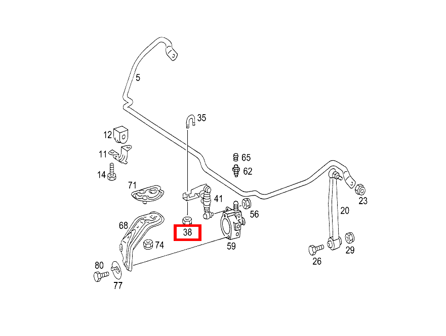 Mutter HEBEL AN DREHSTAB; M5 190 E 2.5-16 EVOLUTION II 201