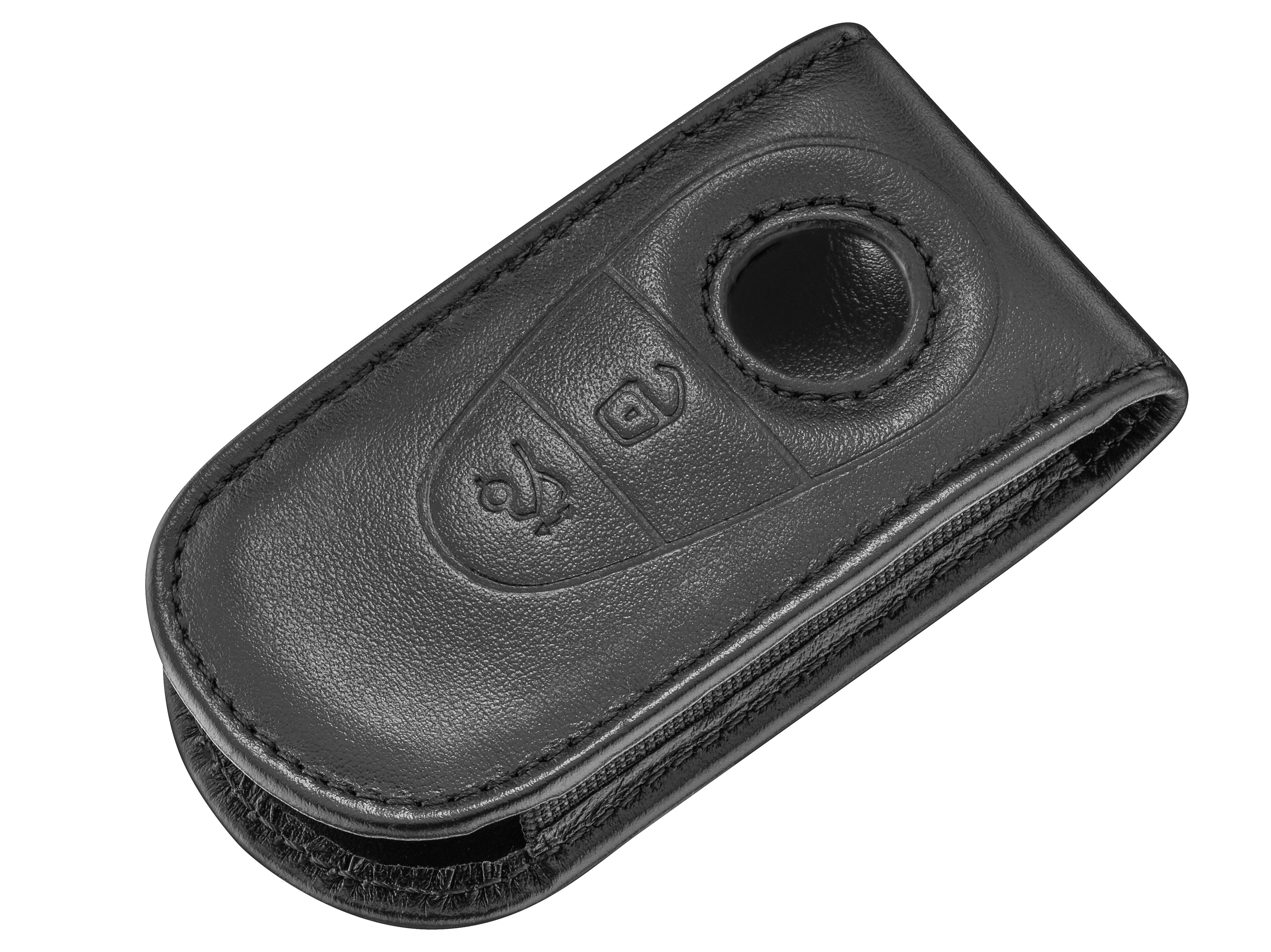 Schlüsselsleeve schwarz, Rindleder