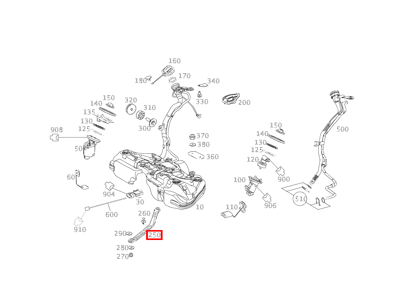 Spannband TANK AN KAROSSERIE E350CGI BE 207 Spannband TANK AN KAROSSERIE E350CGI BE 207