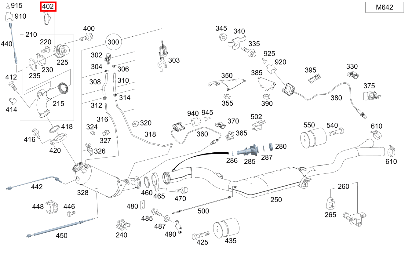 Flanschdichtung AN TURBOLADER GL 350 BlueTEC 4MATIC Off-Roader 164