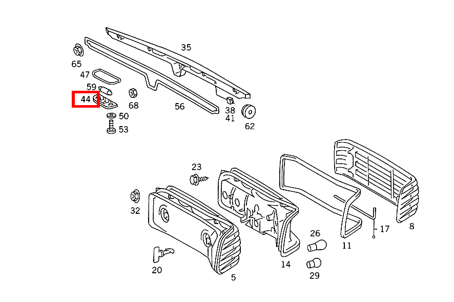 Lichtscheibe KENNZEICHENLEUCHTE 420 SEC COUPE mit Automatic 126