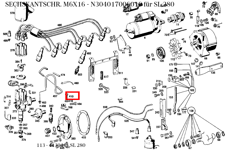 Sechskantschraube M6X16 SL 280 113 Sechskantschraube M6X16 SL 280 113