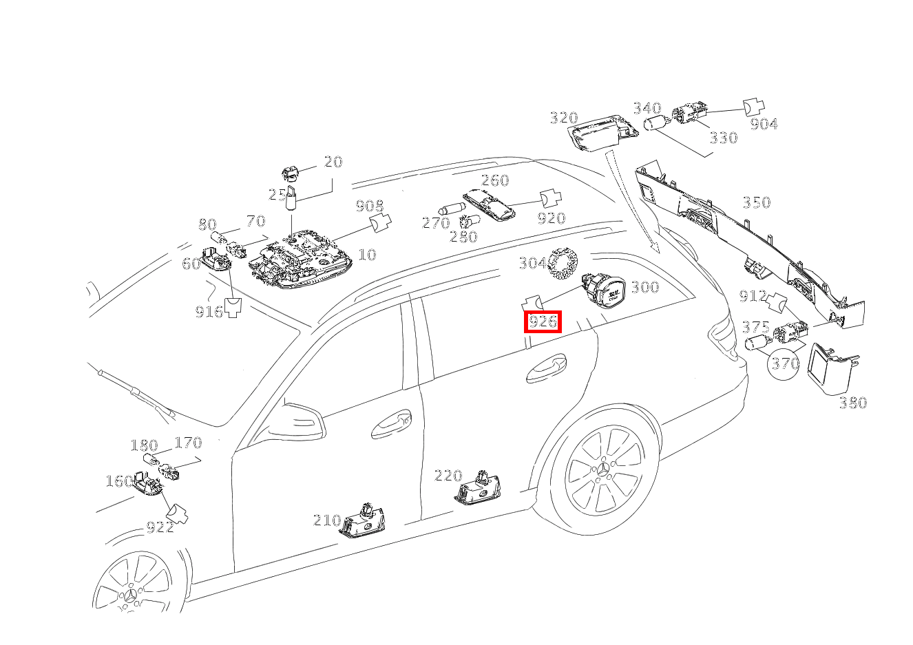 Stecker STECKDOSE LADERAUM X58/4; 3-PIN WDF2 C 180 KOMPRESSOR T-Modell BlueEFFICIENCY 240