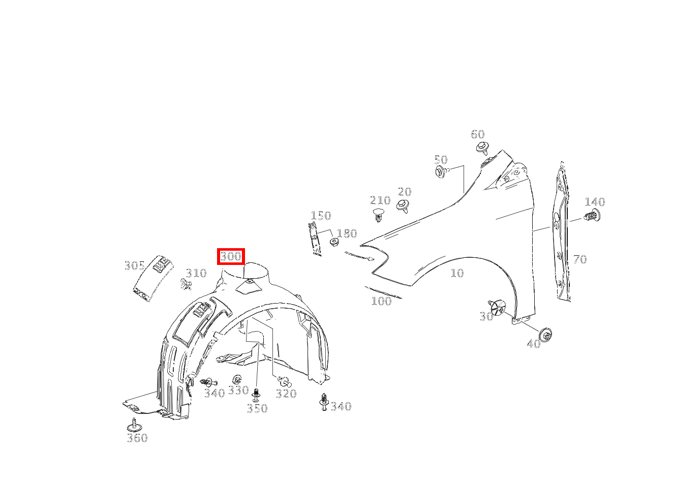 RADLAUFABDECKUNG VORN LINKS B220 4M 246 RADLAUFABDECKUNG VORN LINKS B220 4M 246