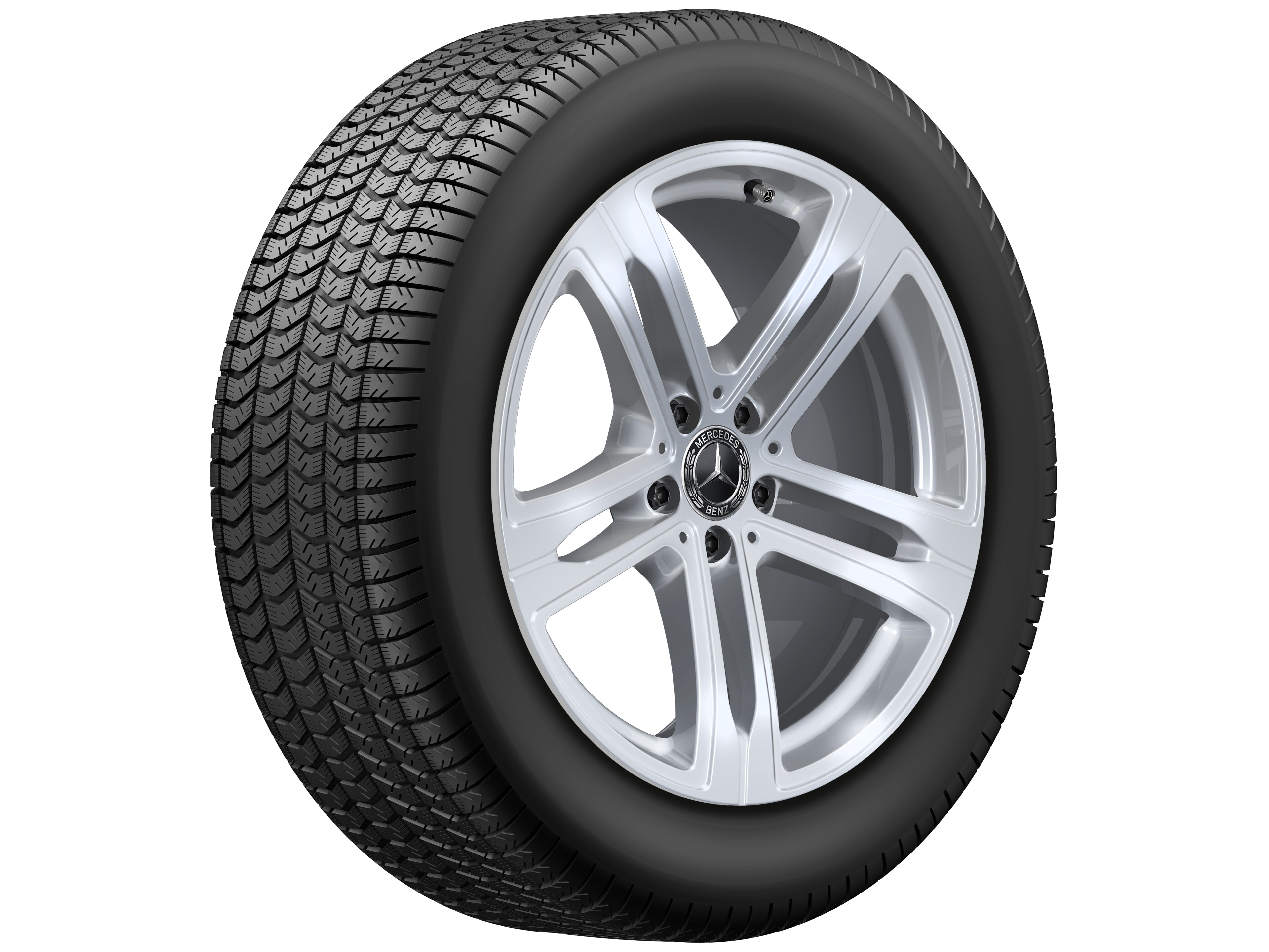 5-Speichen-Rad, 19 Zoll, Aerorad 8 J x 19 ET 39, vanadiumsilber