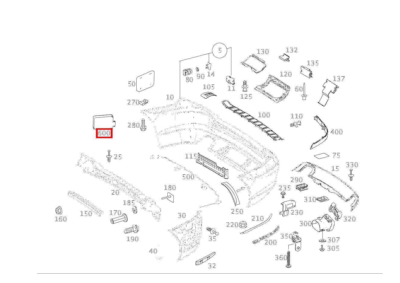 Radarsensor SEITLICH RECHTS R 500/550 L 4MATIC 251