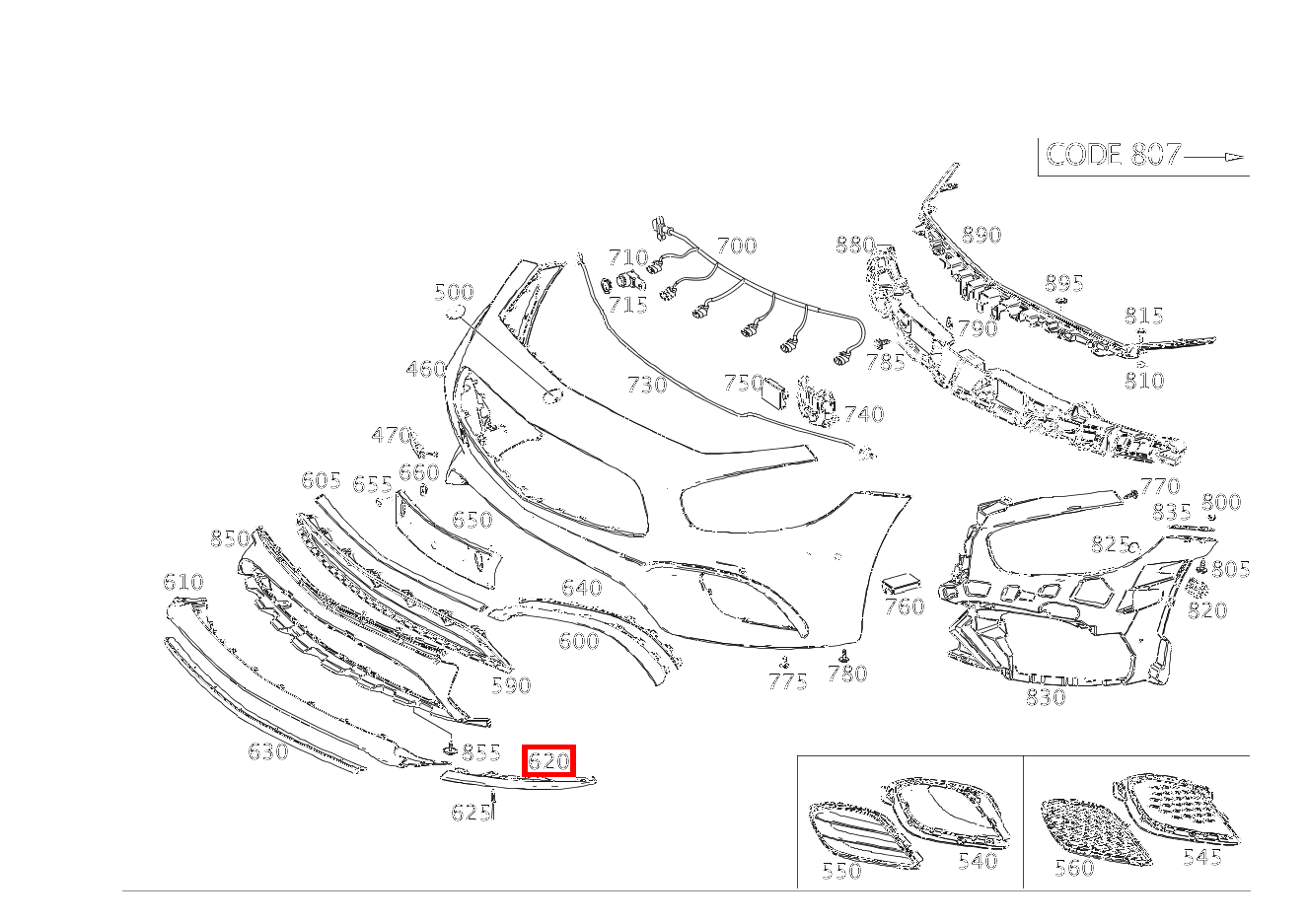 Frontspoiler Unten links SL63 AMG 231 Frontspoiler Unten links SL63 AMG 231