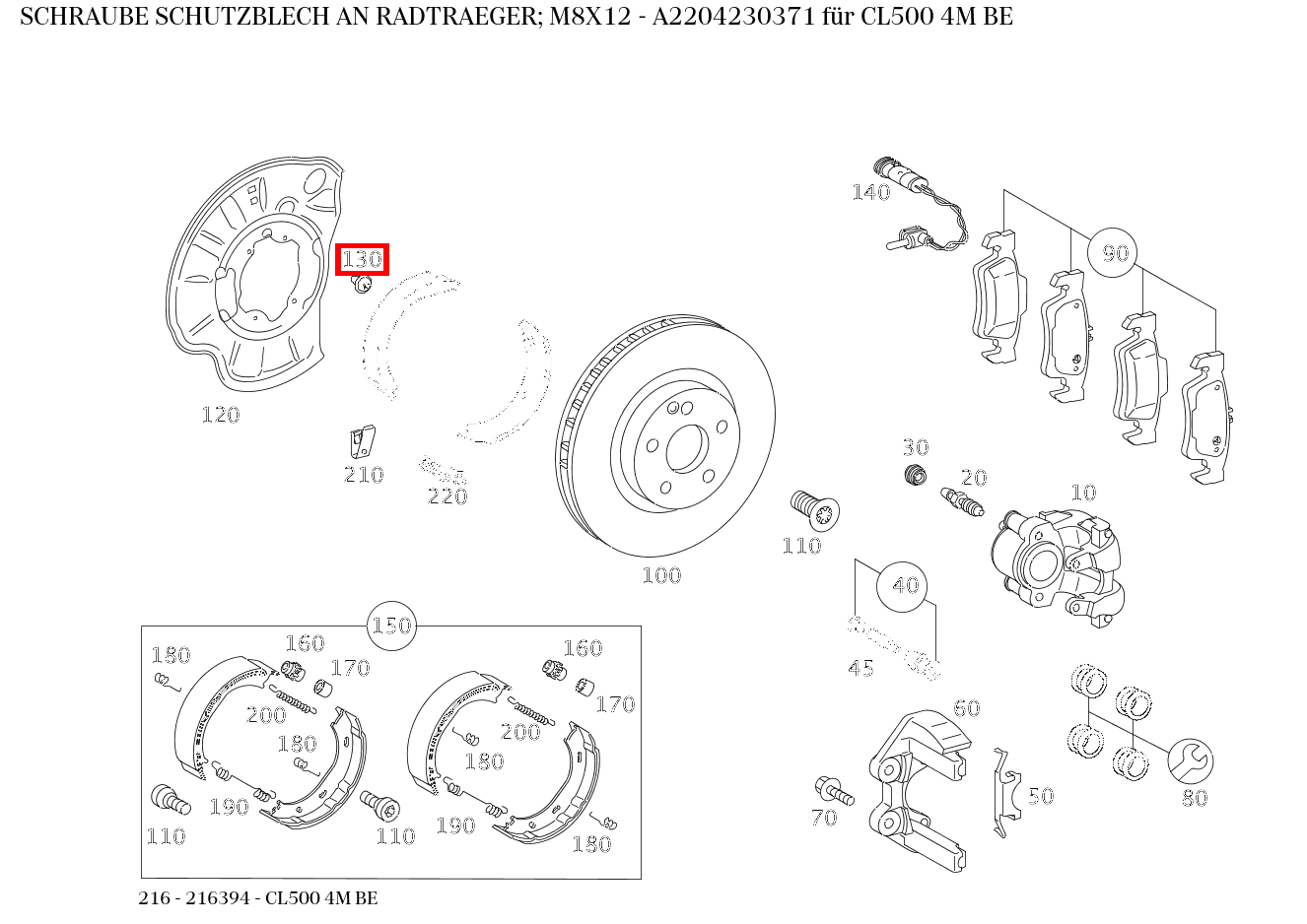 Schraube SCHUTZBLECH AN RADTRAEGER; M8X12 CL500 4M BE 216