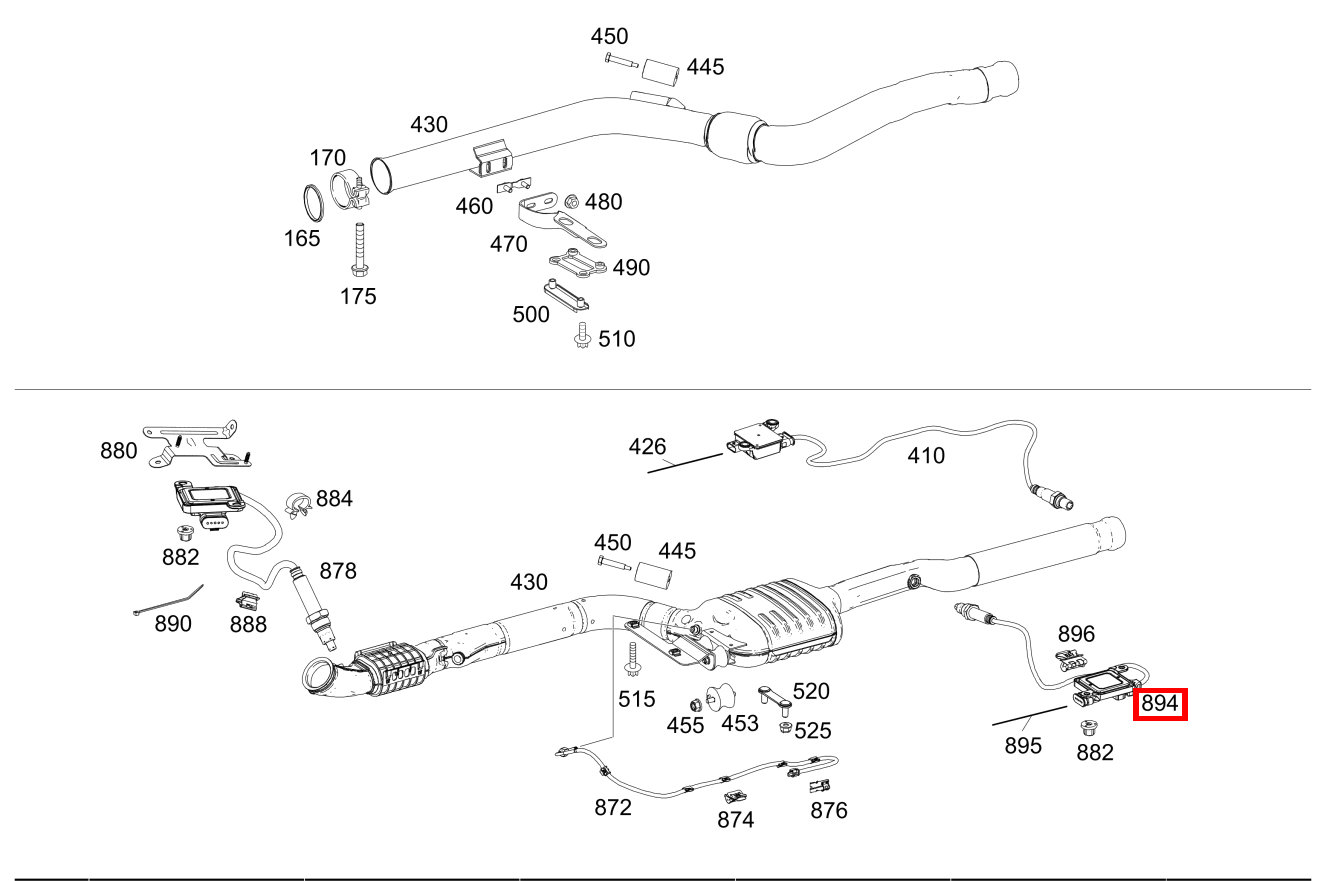 Nox-Sensor Hinten 615mm E250TCDI BLUE EFF 212 Nox-Sensor Hinten 615mm E250TCDI BLUE EFF 212