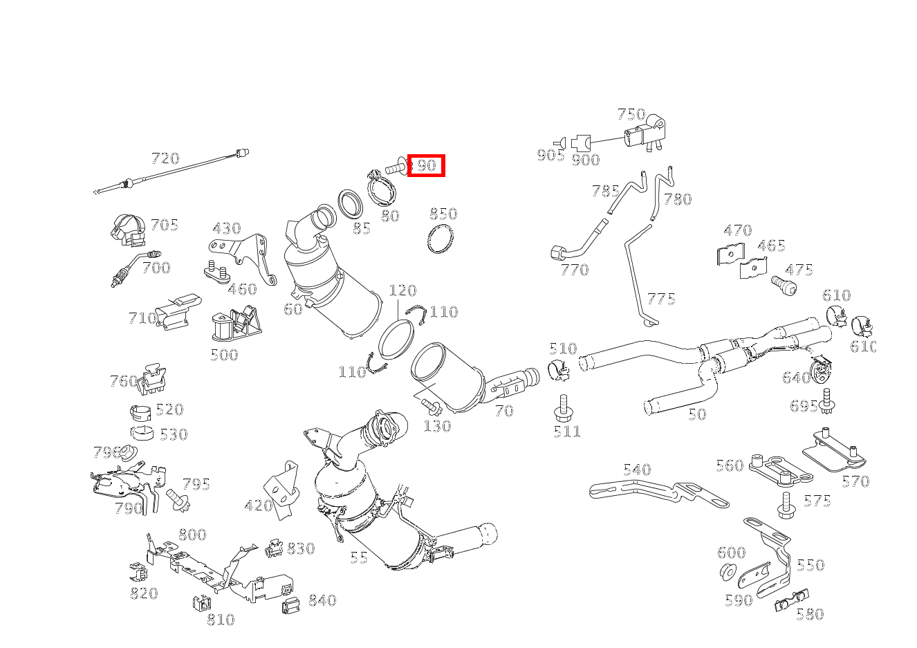 Sechsrundschraube ABGASTURBOLADER LINKS; M8X40 S 450 CDI Limousine lang 221