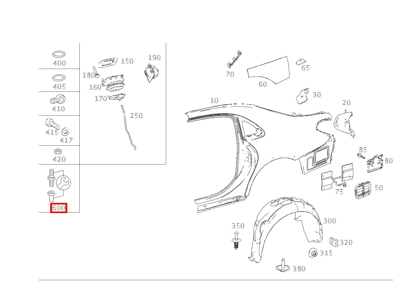 TEILESATZ GEWINDEBOLZEN REPARATURLOESUNG FUER ABGEBROCHENE SCHWEISSBOLZEN Mercedes-Maybach S 560 4MATIC 222