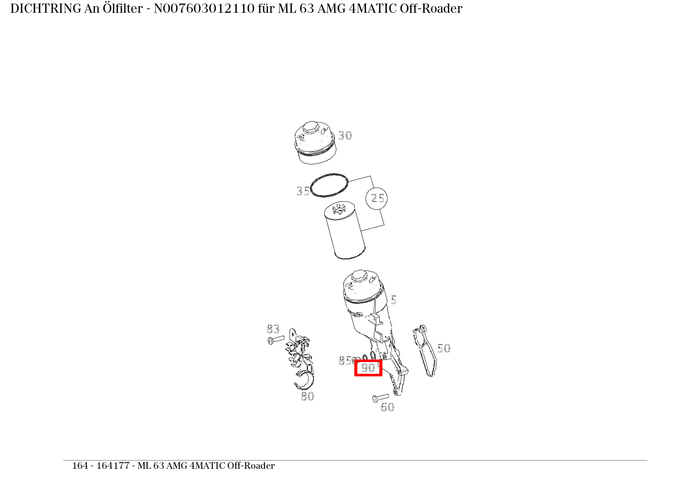 Dichtring An Ölfilter ML 63 AMG 4MATIC Off-Roader 164
