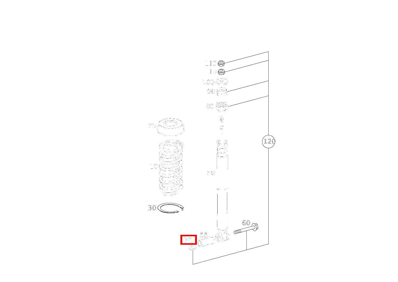 Mutter STOSSDAEMPFER AN HINTERACHSE; M10 CLK 63 AMG Cabriolet 209