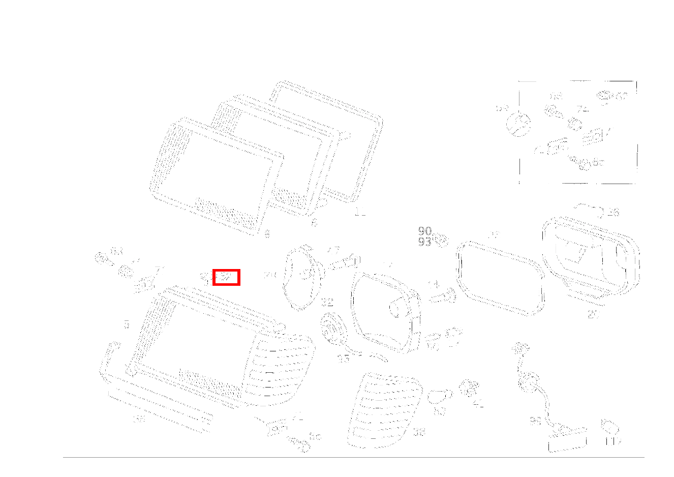 Einsatz LEUCHTEINHEIT AN VERSTEIFUNG VORN OBEN 300TDT/E300DTDT 4M 124