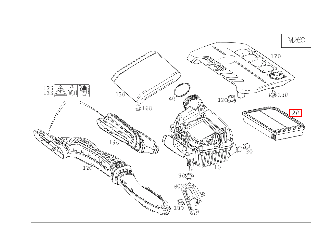 Luftfiltereinsatz Dämpferfilter CLA 220 Coupé BCA 118
