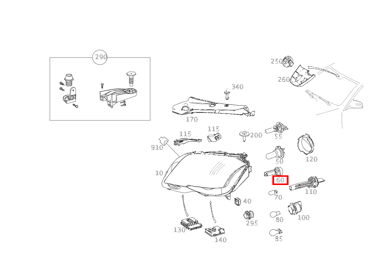 GASENTLAD.LAMPE FUER ABBLENDLICHT UND FERNLICHT; D1S-35W-BIXENON GLK220BT 4M 204