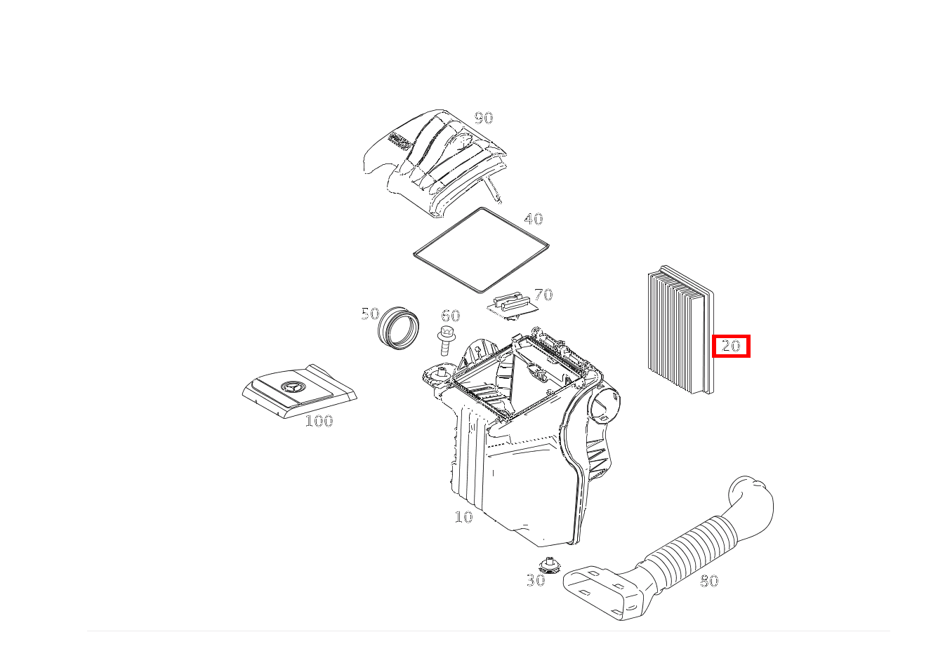 Luftfiltereinsatz A 200 COUPE BCA 169