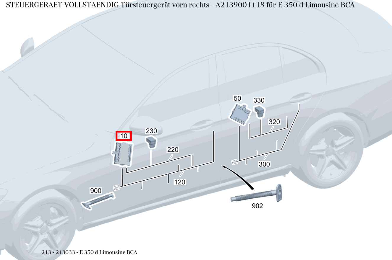 Steuergerät vollständig Türsteuergerät vorn rechts E 350 d Limousine BCA 213 Steuergerät vollständig Türsteuergerät vorn rechts E 350 d Limousine BCA 213