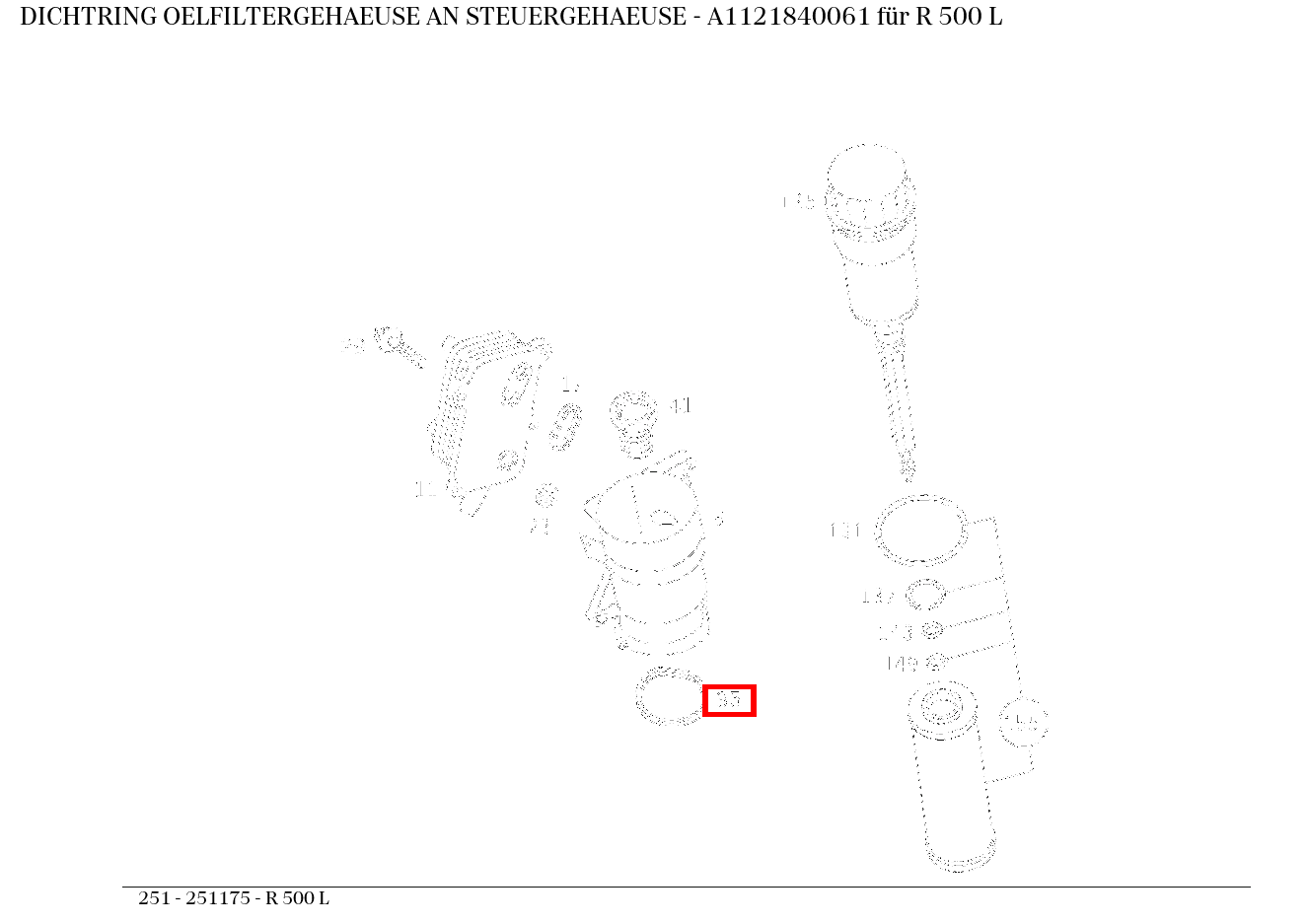 Dichtring OELFILTERGEHAEUSE AN STEUERGEHAEUSE R 500 L 251