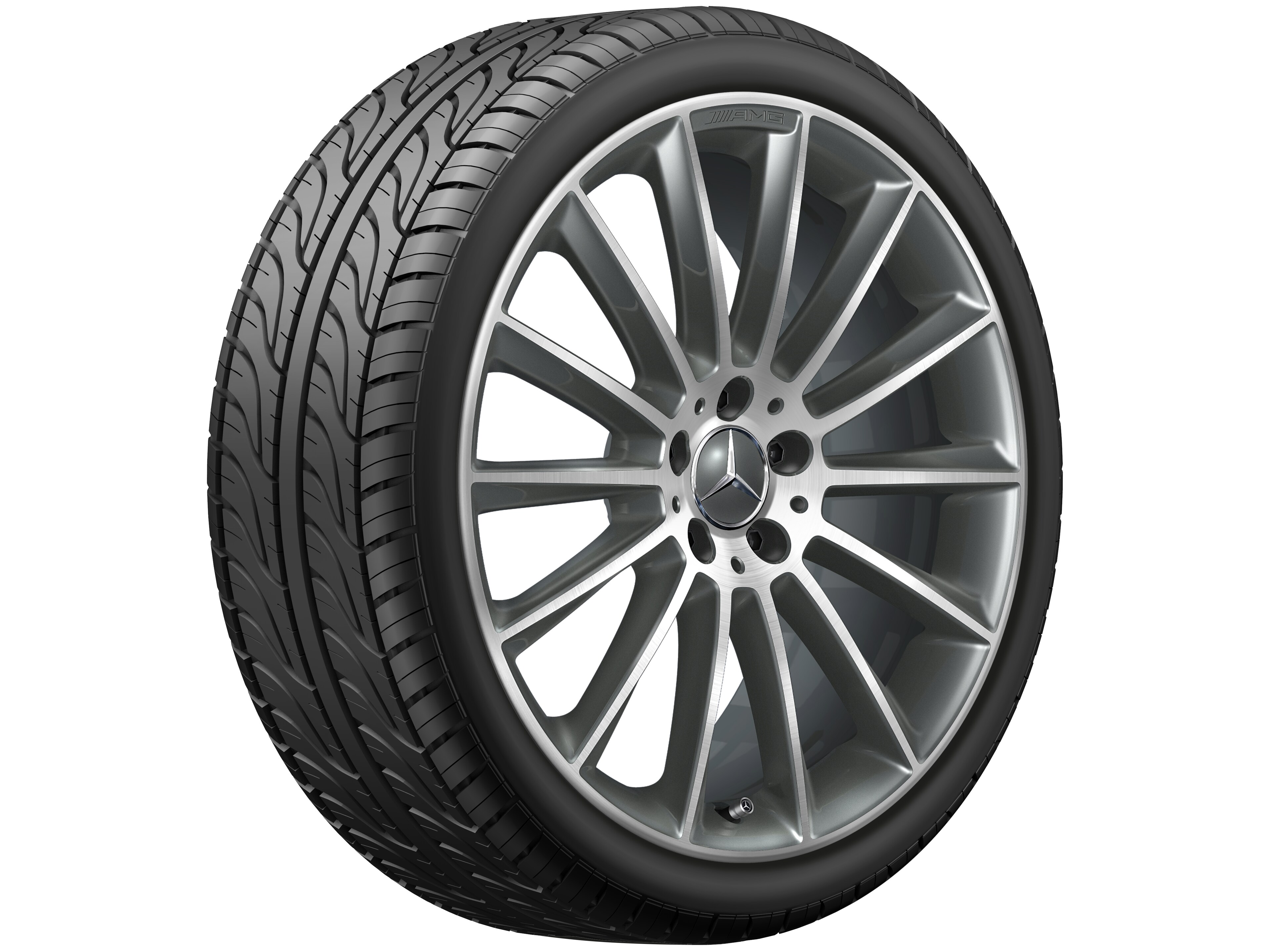 Mercedes-Benz - AMG Vielspeichen-Rad, 50,8 cm (20 Zoll), glanzgedreht 8 J x 20 ET 43, titangrau