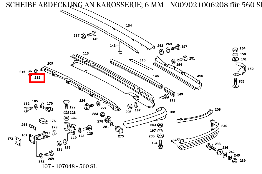 Scheibe ABDECKUNG AN KAROSSERIE; 6 MM 560 SL 107