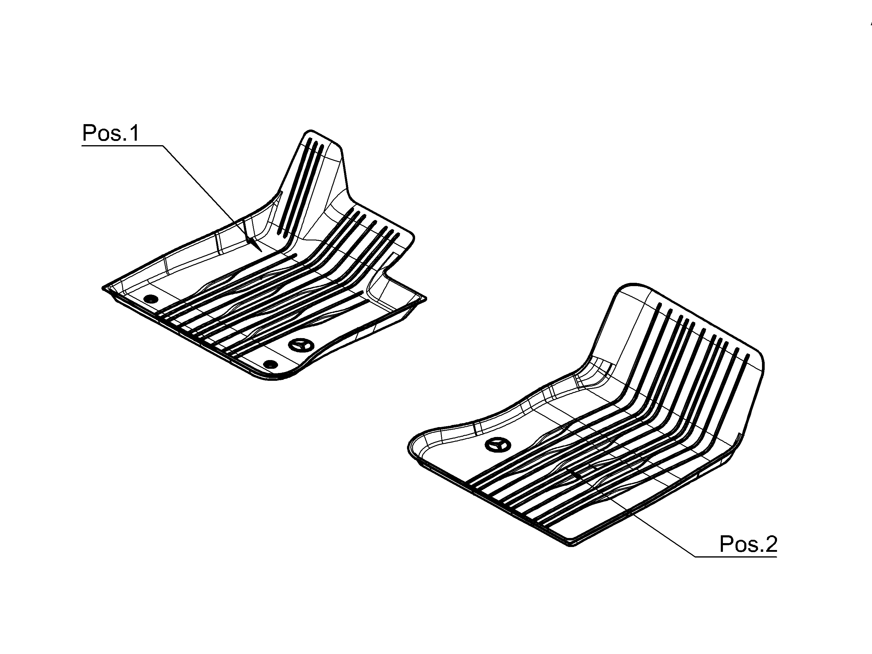 Allwettermatten Dynamic Lines, Fahrer-/Beifahrermatte, 2-teilig 