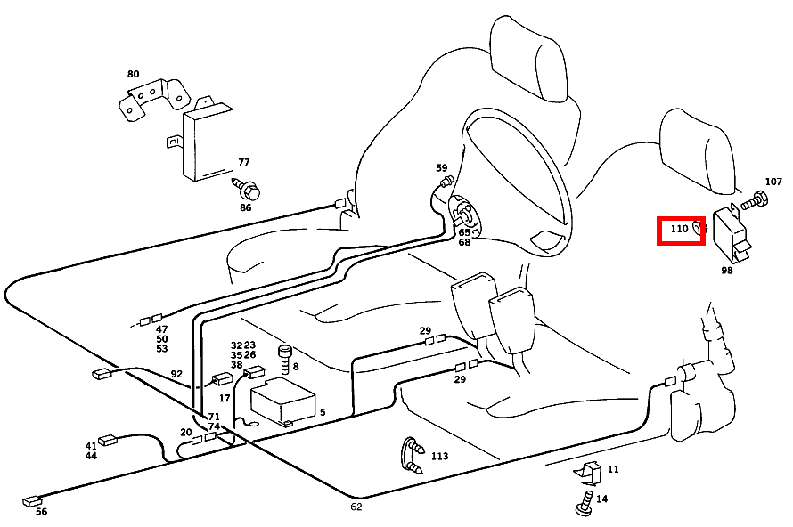 Mutter KONDENSATOR AN BEFESTIGUNGSPLATTE 190 D 2.5 Turbo 201