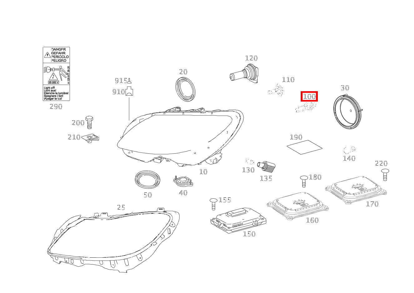 GASENTLAD.LAMPE ABBLENDLICHT; D1S-35W-BIXENON S 500 CGI 216