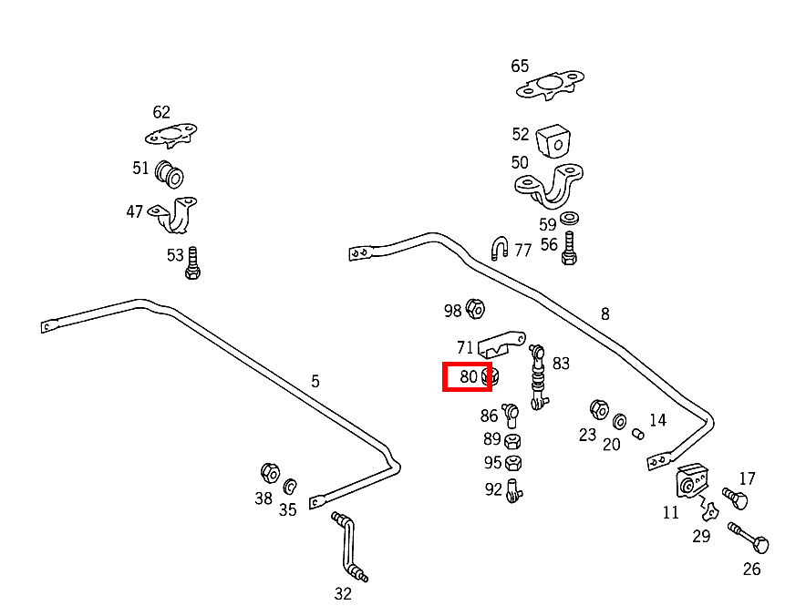 Mutter HEBEL AN DREHSTAB; M5 560 SEC-126 126
