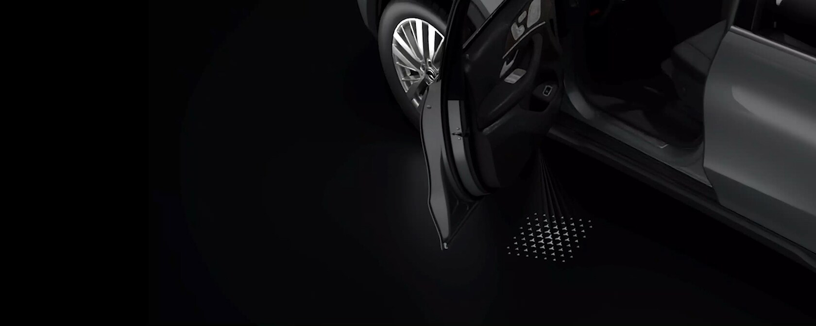 LCD-Projektor, mit animiertem Mercedes-Benz Pattern