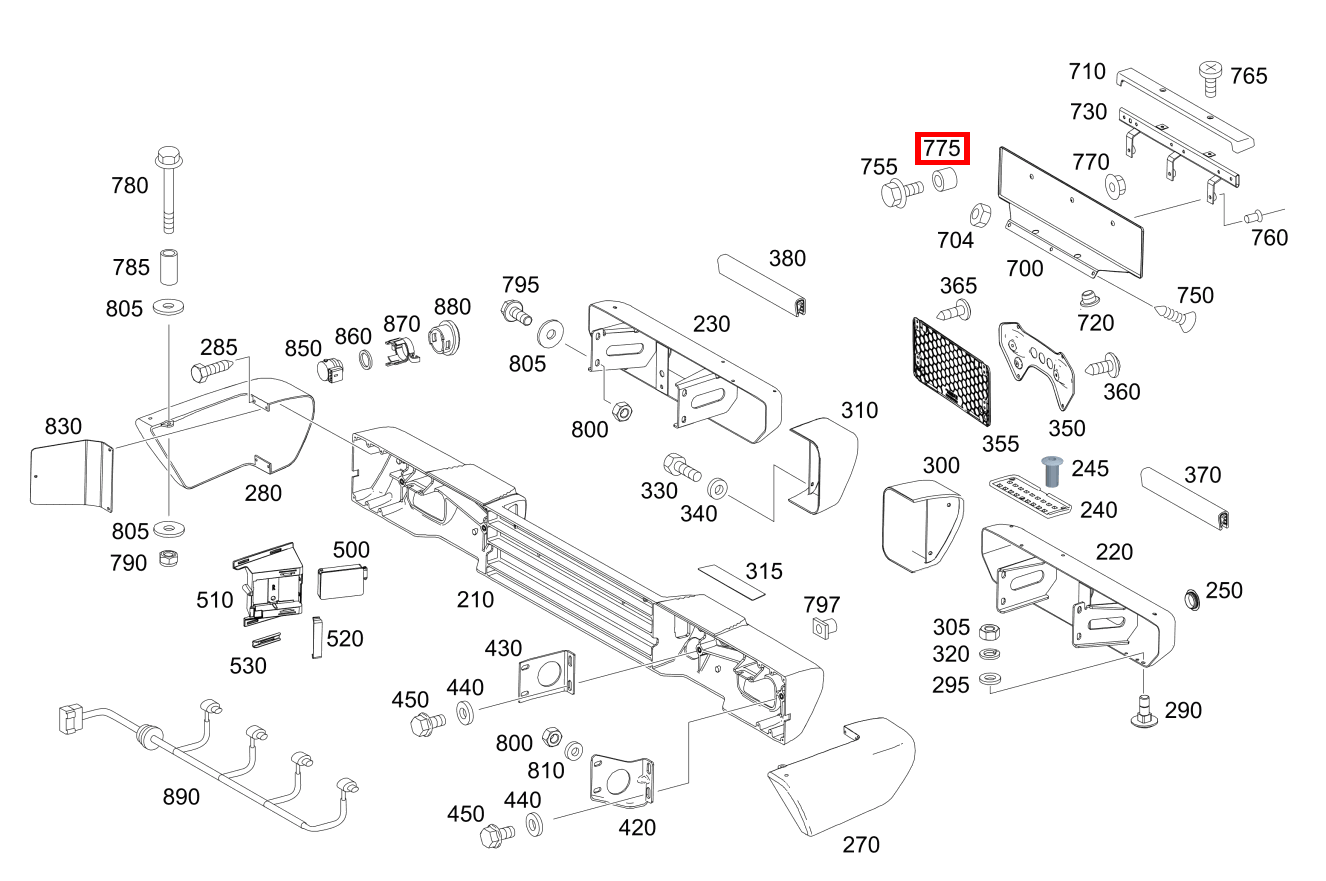 Abstandsrohr BEFESTIGUNG KENNZEICHENLEUCHTE G3504X42850 463