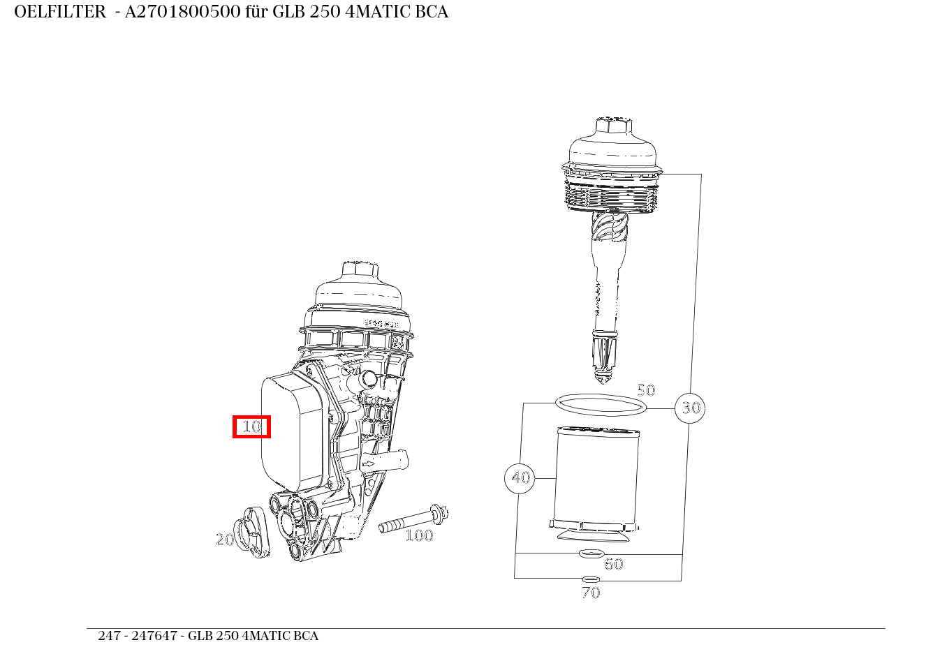 Ölfilter GLB 250 4MATIC BCA 247 Ölfilter GLB 250 4MATIC BCA 247