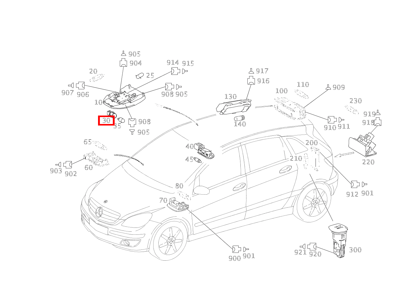 Lampenfassung INNENLEUCHTE; 12V-5W B 200 Turbo Sports Tourer 245