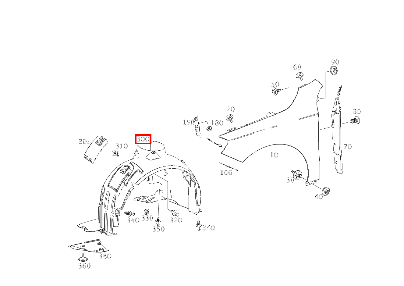 RADLAUFABDECKUNG VORN LINKS A 45 AMG 4MATIC 176 RADLAUFABDECKUNG VORN LINKS A 45 AMG 4MATIC 176