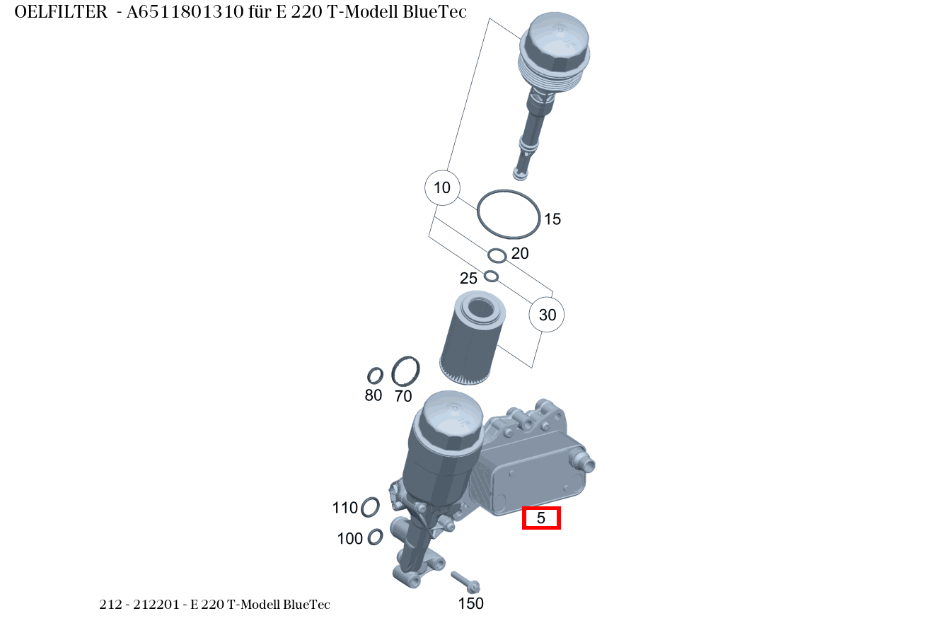 Ölfilter E 220 T-Modell BlueTec 212