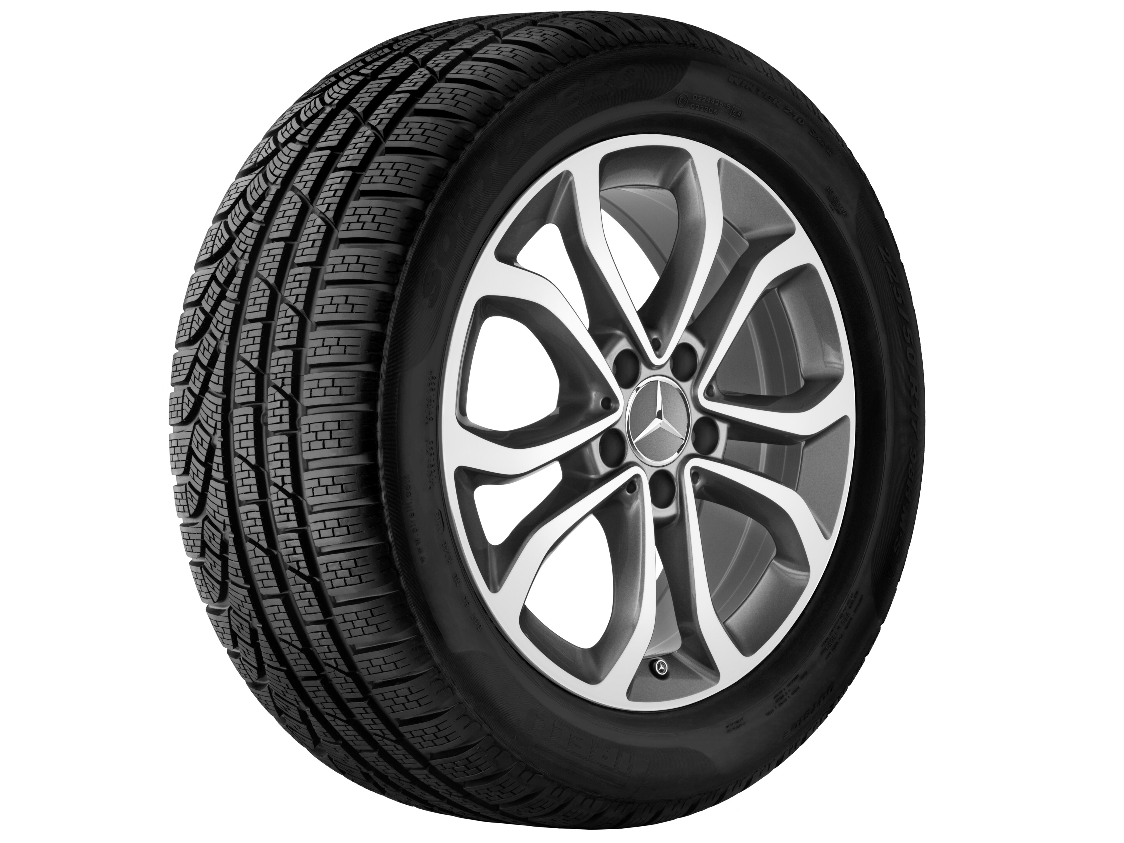 Mercedes-Benz - 5-Doppelspeichen-Rad, 43,2 cm (17 Zoll), glan 5-Doppelspeichen-Rad, 43,2 cm (17 Zoll), glan