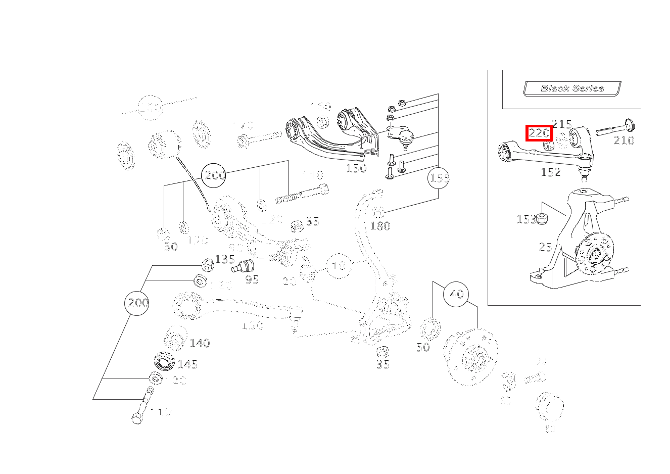 Sechskantmutter QUERLENKER OBEN AN KAROSSERIE; M12X1.5 SL500 230