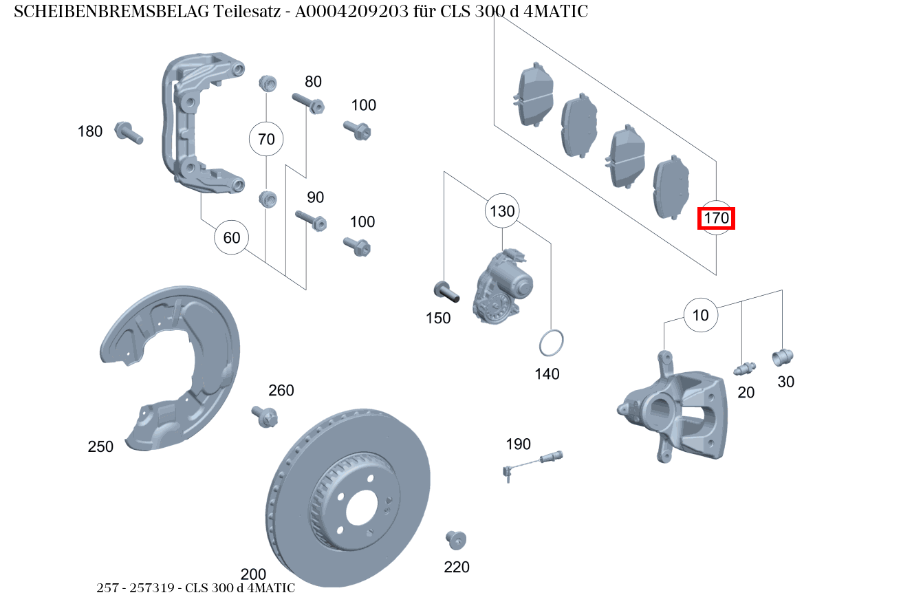 Scheibenbremsbelag Teilesatz CLS 300 d 4MATIC 257 Scheibenbremsbelag Teilesatz CLS 300 d 4MATIC 257