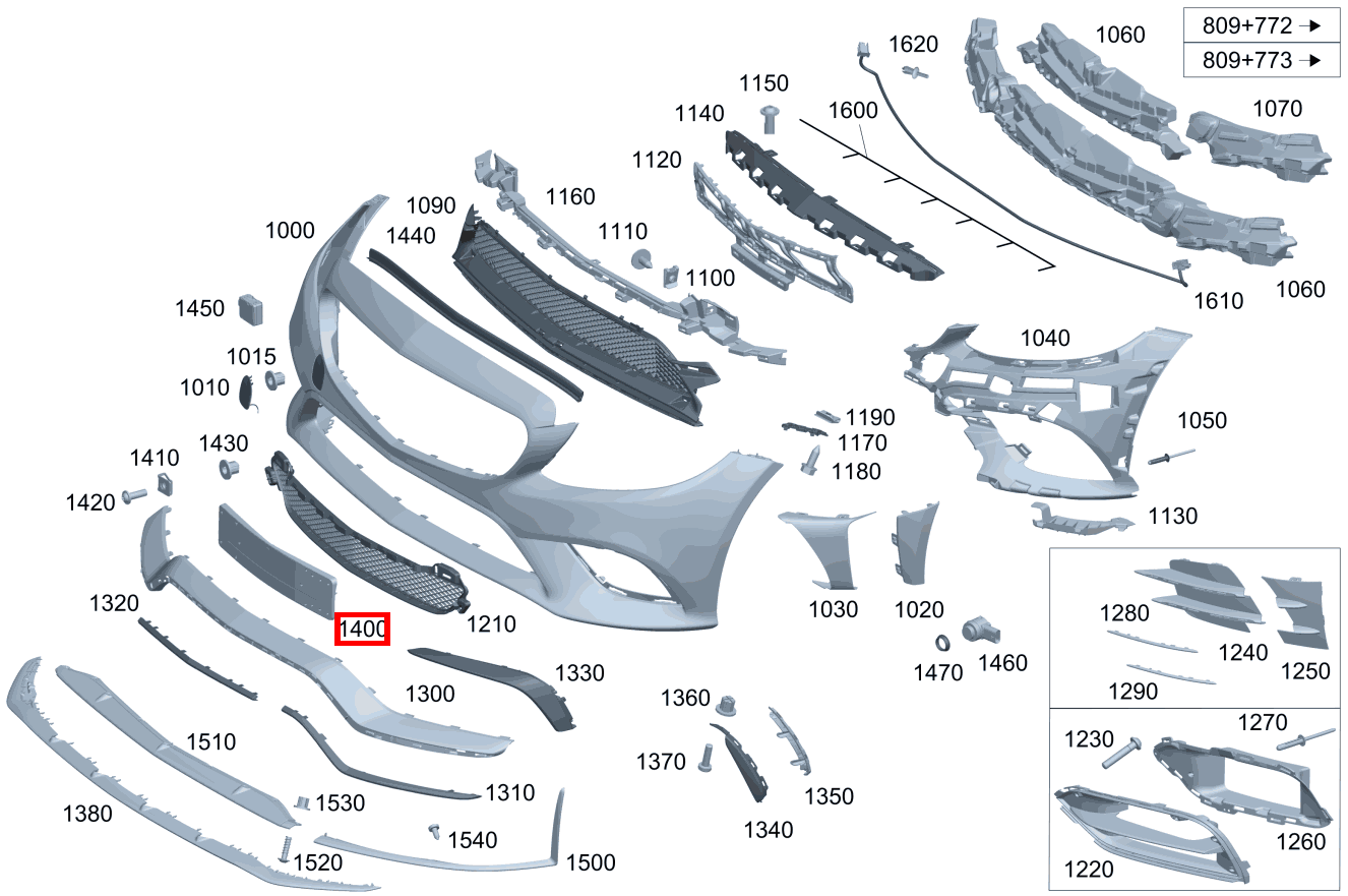 Kennzeichenblende An Stoßfänger Mitte CLK 320 COUPE 209