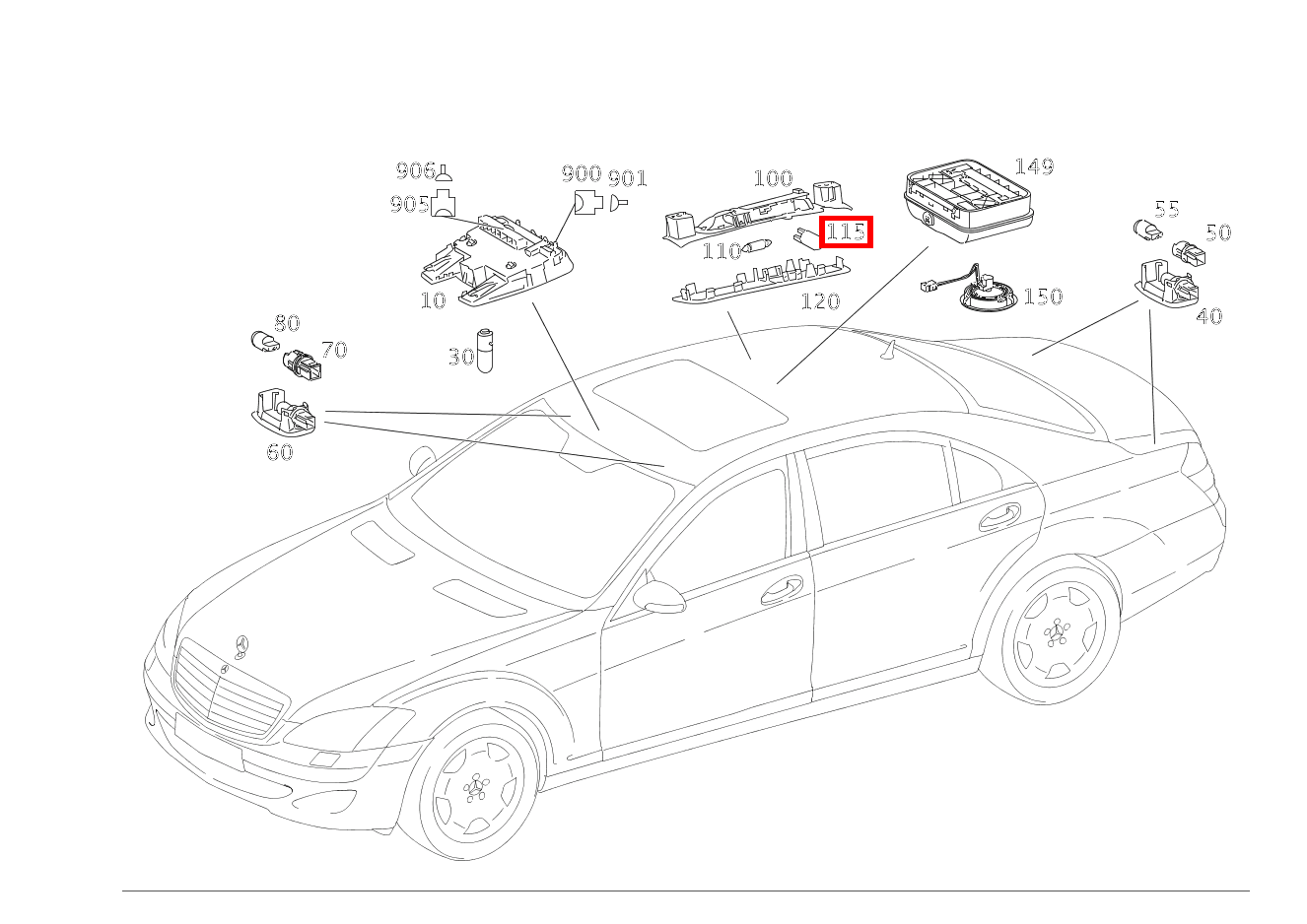 Glühlampe INNENLEUCHTE HINTEN LINKS UND RECHTS; 12V-6W S 550 Limousine lang BCA 221 Glühlampe INNENLEUCHTE HINTEN LINKS UND RECHTS; 12V-6W S 550 Limousine lang BCA 221