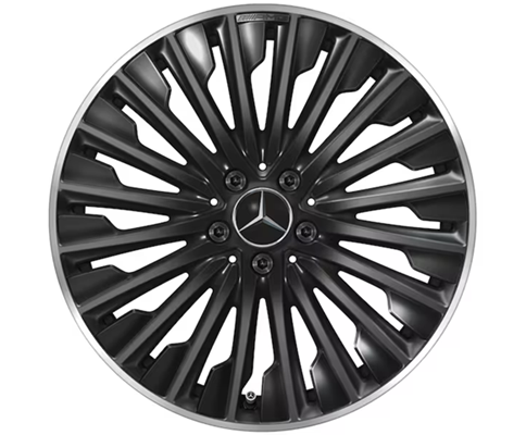 AMG Vielspeichen-Rad, 19 Zoll, Felgenhorn glanzgedreht 8 J x 19 ET 45,1, schwarz, Felgenhorn glanzgedreht