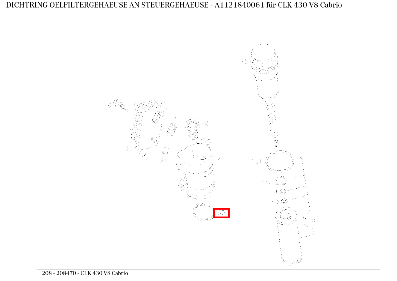 Dichtring OELFILTERGEHAEUSE AN STEUERGEHAEUSE CLK 430 V8 Cabrio 208