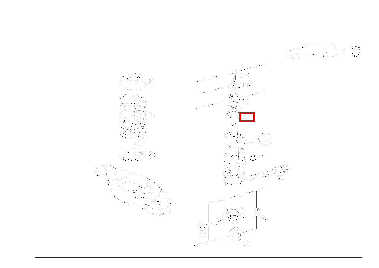 Gummipuffer FEDERBEIN AN RAHMEN E280 210