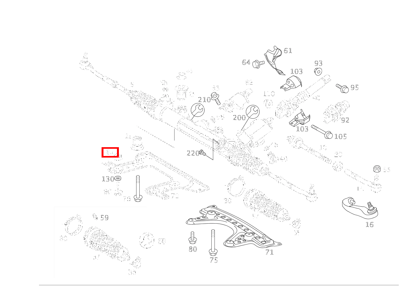 Mutter LENKUNG AN QUERTRAEGER; M10 S 350 L 4-MATIC 220